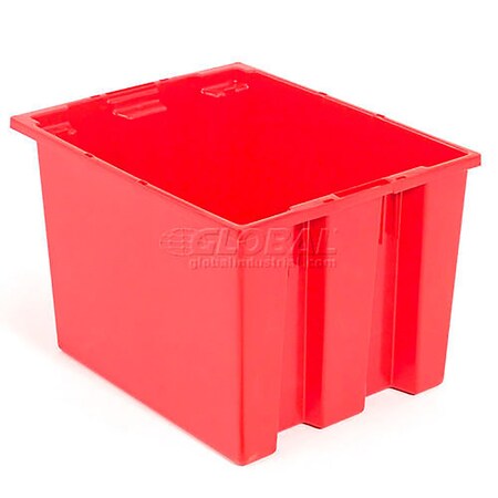 Quantum Storage Systems Stack & Nest Storage Container, 23-1/2 in L x 15-1/2 in W x 12 in H, Red, Polypropylene SNT240RD